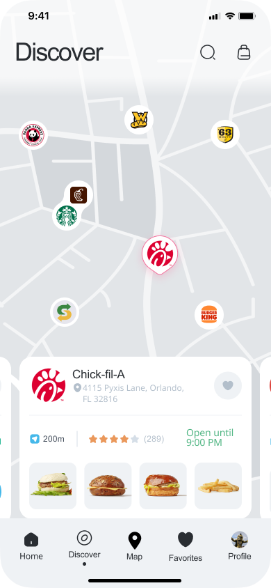 Interactive Map screen